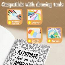1 Inspirational Quote Coloring Book, Adult Relaxation Painting Book, 24 Single-Sided Hand-Drawn Pages, Minimalist Pattern Design, Easy To Color, Enjoy Fun And Fulfillment Through Coloring, Thoughtful Gift For Friends, Family Or Loved Ones On Holidays, Birthdays Or Any Special Occasion, Back To School Stationery - Inspirational Quote Coloring - View 7