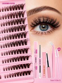Waterproof Long-Lasting Eyelash Extension Kit - Includes Cluster Eyelash Glue, Individual Lash Glue, And Sealant, Long-Lasting And Smudge-Proof, Suitable For Beginners - Multicolor - View 1