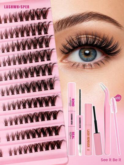 Waterproof Long-Lasting Eyelash Extension Kit - Includes Cluster Eyelash Glue, Individual Lash Glue, And Sealant, Long-Lasting And Smudge-Proof, Suitable For Beginners