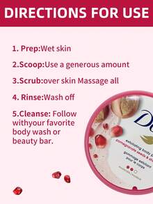 Dove 1罐298克多芬身体磨砂膏，石榴和乳木果油配方，细腻去角质颗粒，温和去除角质，令肌肤光滑，清洁滋润，适合全身使用 - 298g 石榴籽&乳木果 - 查看 6