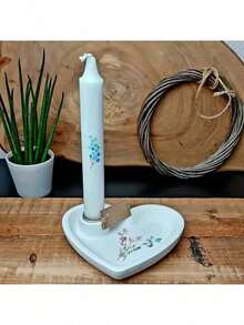 2pcs/Set DIY Semi-3D Heart Shaped Candle Holder Silicone Mold, Heart House Crystal Epoxy Resin Wax Candle Mold - Silicone Mold - View 7