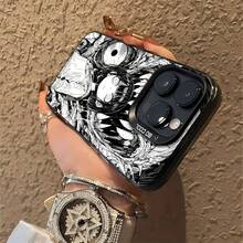 Chica con ojos monstruosos y fauces enormes.funda de teléfono Fundas compatibles con ,Apple,VIVO,OPPO,,, y Honor.Fabricadas en silicona TPU,ofrecen protección contra golpes y caídas. - Negro - Ver 6