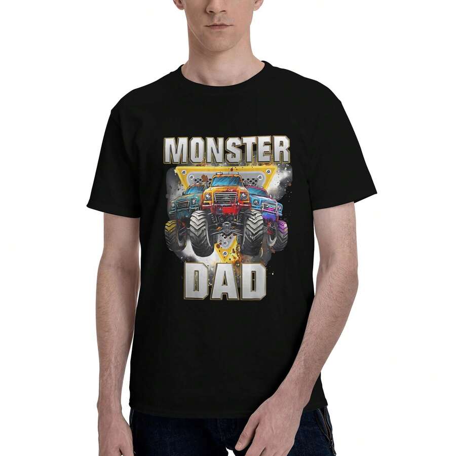 Monster Truck Are My Jam Monster Truck Black 100% Cotton Unisex Loose Casual T Shirt - màu đen - Xem 1