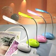 Portable Foldable 4 Colors LED Desk Lamp - Battery Powered For Eye Care, Learning, Reading - Green - View 1