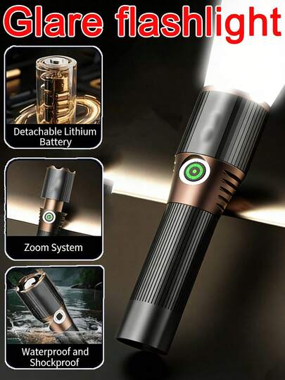 2/1支装便携式高亮变焦手电筒，支持Type-C快充，铝合金材质，三档调光，防水。是露营、遛宠物、路边摊照明、家庭紧急情况、野外搜救、夜间骑行等各种户外场景的必备照明工具。方便携带。