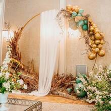 1pc 75*300cm/75*600cm Chiffon Curtain Fabric For Wedding Arch, Outdoor Window Curtain Backdrop, Transparent Arch Curtain, Suitable For Thanksgiving, Christmas, Wedding Ceremony, Party Ceiling Decor, Lavender Color Transparent Chiffon Curtain Fabric For Wedding Arch Decor - White - View 7