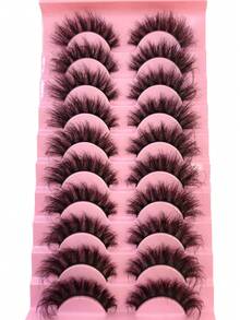 New 3D Faux Mink Hai RFalse Eyelashes 10 Pairs Natural Messy Eyelash Crisscross Wispy Fluffy Lashes Extension Eye Makeup Tools - Black - View 4