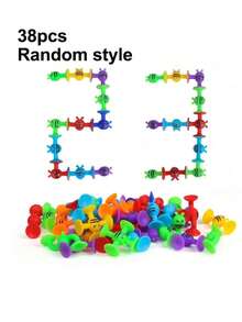 76/38/19件随机颜色吸盘玩具套装，硅胶吸盘玩具，吸盘积木，泡泡玩具，积木套装，堆叠分类玩具，学前教育玩具，蒙特梭利旅行玩具（部分零件随机发送），幼儿玩具，儿童玩具，洗澡玩具，幼儿玩具，浴缸玩具，婴儿玩具，玩具和游戏，儿童旅行活动，10岁男孩玩具，8岁男孩玩具，男孩小饰品，活动，男孩小饰品，儿童教育玩具，5岁男孩玩具 - 彩色 - 查看 12