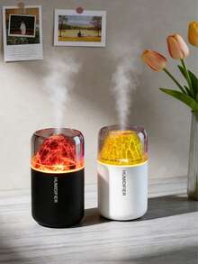 1个180毫升彩色火山加湿器，USB供电，两种工作模式，7色LED灯，自动关机，静音喷雾，空气清新剂，香薰扩散器，适用于房间装饰、办公室、客厅、书桌、汽车，送给她的绝佳礼物 - 黑與白 - 查看 9