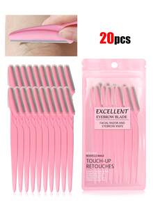 30pcs Eyebrow Trimmer & Shaver Set, Exfoliating & Buffing Tools, Facial & Body Hair Removal Groomer, Long Handle Eyebrow Shaper, Women's Depilation Tools, Body & Facial Hair Trimmer & Razor Set With Precision Guards, Travel-Friendly Eyebrow Grooming Kit, Eyebrow/Facial Hair Cleaner - Pink - View 11