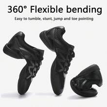 女士黑色啦啦队鞋，女孩啦啦队舞蹈鞋，适合青少年团队训练、比赛、啦啦队表演 - 黑色 - 查看 4