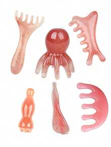 1个树脂按摩梳，手动头部按摩爪，头皮/颈部放松工具，刮痧按摩，多功能手持式头部按摩器，促进头发生长，刮痧按摩工具，面部提拉按摩，眼部按摩放松工具，情人节礼物，母亲节礼物，疏通经络，深层组织按摩放松工具，穴位触发点按摩 - 粉色 - 查看 21