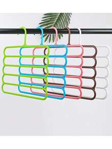 5pcs Multi-Functional Scarf Rack; 5-Tier Plastic Clothes & Pants Storage Rack; Non-Slip Scarf Holder; Scarf Organizer; Scarf Hanger - Multicolor - View 10
