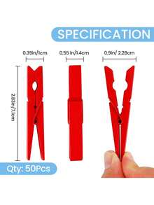 2.9 Inch Colorful Wooden Clothespins, Can Be Used To Clip Photos For Decoration, Small Multicolor Wooden Decorative Clips (Random Color) - Random Color - View 7