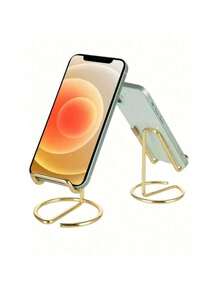 2-In-1 Metal Card Holder & Phone Stand, Creative Desktop Phone Holder, Iron Alloy Phone Stand Suitable For Living Room, Bedroom, Desk, Study - Multicolor - View 6