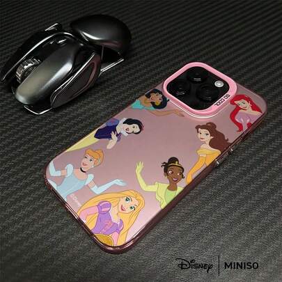 Miniso Funda de teléfono con diseño de olas del grupo de princesas de Disney, adecuada para iPhone 17/17 Pro/17 Pro Max/17 Air/16/15/14/13/12/11/X Series, Funda iPhone 17 Pro Max, Funda iPhone 17 Pro, Funda iPhone 17, regalos navideños para la novia