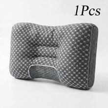 1pc/2pcs Of Cervical Pillow, Designed For Ergonomic Neck Suitable For Side, Back, And Stomach Sleepers, Featuring A Breathable Pillowcase - Size 1000G/2000G - 淺灰色 - 查看 8