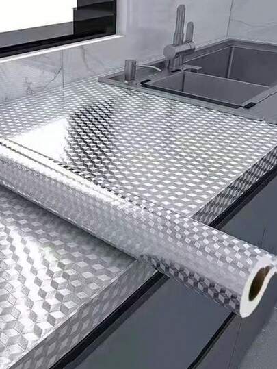 Oil-Proof Kitchen Sticker, Waterproof Self-Adhesive Wallpaper, Heat-Resistant Stove Top Protector, High Temperature Resistant Marble Pattern Decorative Countertop Sticker