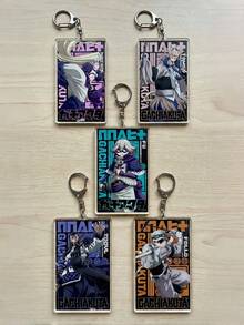 5件装 GACHIAKUTA 动漫人物亚克力吊坠钥匙扣，Zooyl/Amo/Follo/Nodrde/Fu 包包挂饰，可爱钥匙扣配件 - style 2 - 查看 5