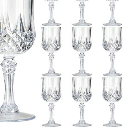 Acrylic High Stem Glasses, Odorless Shatterproof Wine Glasses, Party Drinkware Set | Material, Glass-Like Transparency, Shockproof And Durable | Outdoor Picnic, Kitchen & Home Use | Suitable For Back To School, Easter, Birthday, Wedding, Classmates Reunion, Children's Party, Housewarming And Other Occasions