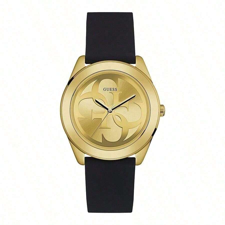 Guess 女士 G-Twist 金色 Logo 黑色硅胶表带日常派对礼品手表 W0911L3 - 黑金 - 查看 1