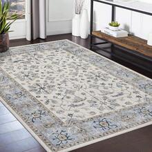 Vintage  Runner Rug Floral Pattern Rug Washable Area Rug Soft Area Rug For Bedroom Stain Resistant Rugs With Non Slip Backing Low Pile Rug For Kitchen Bathroom - Beis - Ver 9