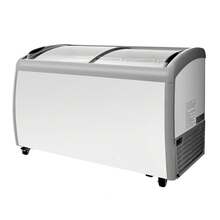 Commercial Ice Cream Display Case, 12.8 Cu.Ft Chest Freezer, -19 To 3℉ Temp Adjustable Mobile Top Deep Freezer With 4 Wire Baskets, 2 Sliding Glass Doors, Locking Casters & LED Strip Lighting - 12.8 Cu.ft Ice Cream Meal Stand - View 8