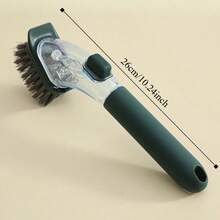 Press To Dispense Refillable Liquid Cleaning Brush Automatic Liquid Dishwashing Brush Dish Washing Scrubber With Soap Dispenser - Multicolor - View 10