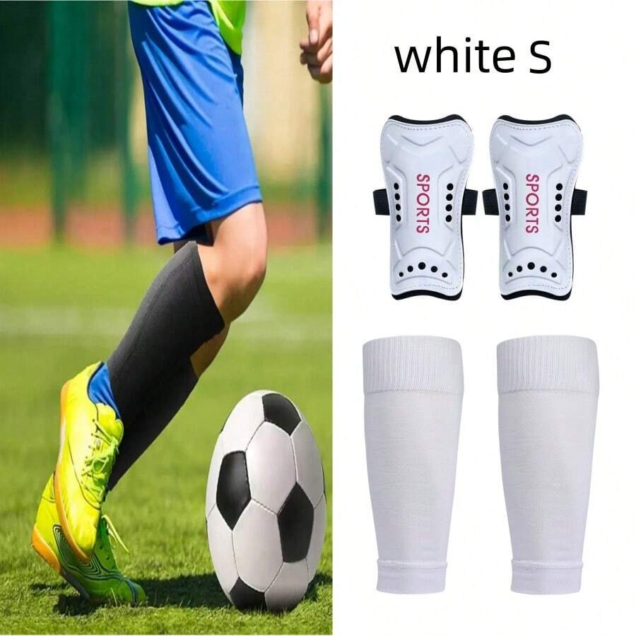2件套 - 护腿板，足球护腿板，带口袋足球护腿板，适合初学者、运动员、男女通用 - 彩色 - 查看 1