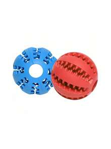 Juguete de goma para masticar para perros con compartimento para premios, juguete duradero para limpiar los dientes, alimentador y pelota para masticar 2 en 1, excelente regalo de Navidad para perros - Multicolor - Ver 6