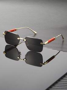1 Pair Men's Small Frameless Classic Elegant Design Fashion Versatile Streetwear & Dating Accessory Fashion Glasses - Multicolor - View 4