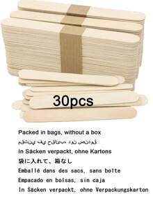 100/80/20支装天然木质脱毛蜡棒，精准脱毛 - 木质身体脱毛蜡涂抹器刮刀，天然木质脱毛蜡涂抹器刮刀，适用于脱毛、眉毛和身体毛发去除，适合水疗中心和家庭使用，夏季脱毛蜡涂抹器刮刀 - 彩色 - 查看 15