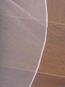 1件简约优雅铅笔边新娘头纱，附赠金属发梳，白色和象牙色可选 - 彩色 - 查看 8