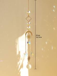 1 chiếc chuông gió pha lê hình trăng sao vàng, trang trí cửa sổ hình lăng kính cầu vồng, phong cách Boho với họa tiết bướm, thích hợp cho sân vườn và phòng ngủ, món quà tuyệt vời cho người yêu thích yoga và thiền định. - Nhiều màu - Xem 17