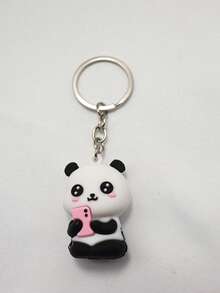 3pcs Cute Panda Cartoon Keychain, Fashionable For Daily Use - Multicolor - View 4