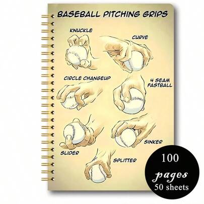 Baseball Pitching Pose Themed Notebook/Sports Journal, Lined Pages, 5.5"X8.3" Size, Perfect Gift For Coaches And Players