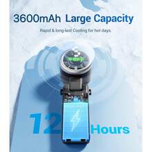 3600mAh 可折叠手持 USB 充电电动旅行降温涡轮颈挂风扇，迷你可穿戴便携式颈扇 - 手持 - 查看 5