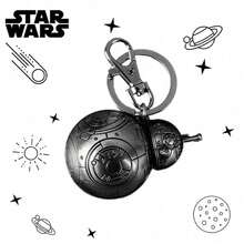 StarWars 1个星球大战官方授权太空飞船钥匙扣，达斯·维达暴风兵银河帝国合金钥匙圈，生日/圣诞节/万圣节服装配饰，电影马拉松角色扮演，返校旅行纪念品，父亲节礼物，办公桌伴侣 - 銀色2 - 查看 1