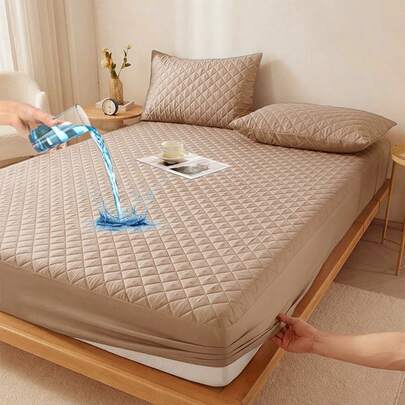 AVXLRQ Thick Waterproof Mattress Protector With 9-15" Deep Pocket, Machine Washable, Suitable For Bedrooms, Guest Rooms, And Hotel, Family Es