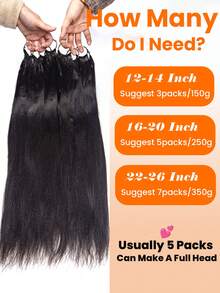 Light Yaki Pre-Separated Human Crochet Hair In Remy Human Hair Boho Braids Yaki Straight Feather Crochet Human Hair 50g/150g/250g/350g Seamless Invisible Miracle Knots Crochet Human Hair Extensions For Thin Hair Woman Pre-Looped Crochet Human Hair Extensions - Natural Black - View 4