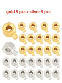 10pcs/20pcs/50pcs Handmade Bracelet, Necklace, Earring, Keychain, Anklet Metal Clasp Beads, Gold And Silver Spacer Beads, Metal Beads, Beading Accessories - Cylindrical - View 13