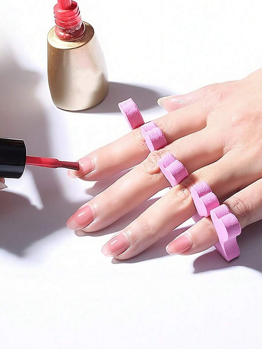 10/50/100pcs Pink Foam Toe Separators, Foot & Hand Care Tools, Manicure Toe Dividers, Nail & Pedicure Tools