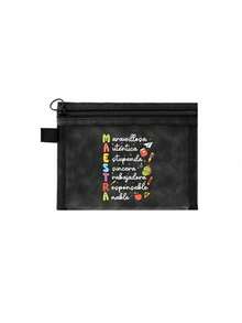 Maestra 花卉图案网眼袋，透明网眼收纳袋，洗漱包，化妆品整理袋，便携式洗漱包，理想的教师节礼物，旅行配件 | 灵感设计，彩色字母印花趣味化妆包，教师节礼物，送给姐姐的礼物，送给最佳教师的礼物，生日礼物，周年纪念礼物，毕业礼物，创意教师礼物，化妆品整理袋，化妆品收纳袋，化妆包，洗漱包，旅行洗漱包，度假必备，女性旅行礼物 - 彩色 - 查看 16