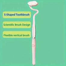 S-Shaped Vertical Toothbrush For Adult Men And Women With Irregular Soft Bristle, Tongue Coating, Deep Cleaning And Massage Of Gums Between Teeth - Green - View 7