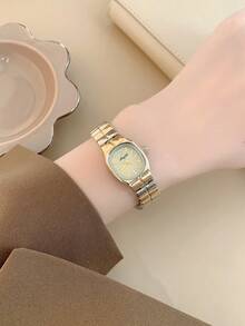 1件金色方形手链女士石英表，罗马数字刻度，适合日常佩戴，也可作为生日/毕业礼物或派对礼物 - 金色 - 查看 4