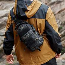 Luya Bag, Camouflage Outdoor Chest Bag, Men's And Women's Multi-Functional Single Shoulder Diagonal Cross Bag, Running Bag, Tactical Equipment, Waterproof Sports Mountaineering Travel Backpack, Hiking, Running, Traveling, Birthdays, New Gifts For Friends And Family - Màu CP - Xem 3