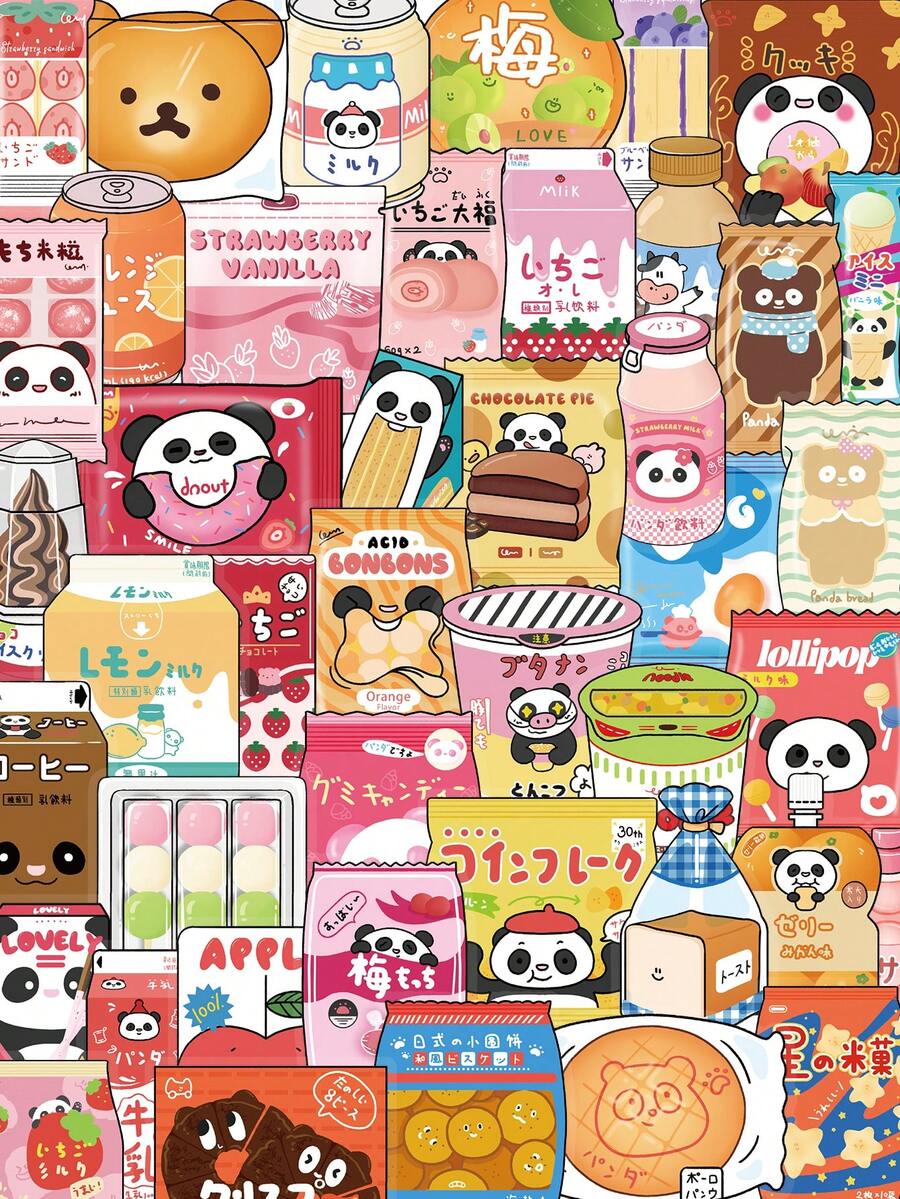 50 piezas Pegatinas creativas para snacks y tiendas de conveniencia, resistentes al agua, lindas y divertidas, adecuadas para cuadernos, diarios, botellas de agua, computadoras, teléfonos, tabletas, guitarras, patinetas, refrigeradores, escritorios, aulas, decoraciones, regalos para cumpleaños, vacaciones, etc. - 50 piezas/juego - Ver 1
