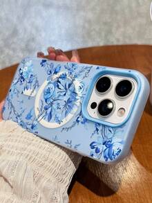 2pc Shiny Blue Peony Flower Pattern Waterproof Anti-Fall Anti-Slip Soft Phone Case Cover Compatible With Apple 17/16/16Pro/16Pro Max/16PlusFOR-YOUR-BELOVED-PHONE Christmas Gifts Christmas Gifts - 款式3(1PC) - 查看 5