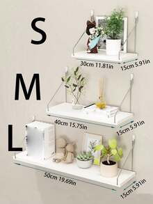 1pc (Accessories Included) Partition Wall Shelf, Drill-Free Wall-Mounted Floating Shelf, Bedroom, Study, Living Room, Bathroom, Kitchen Wall Decor Hanging Storage Rack - Multicolor - View 9