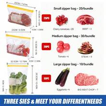 60pcs/50Pcs/45Pcs/25Pcs/15Pcs Assorted Sizes Ziplock Food Storage Bags In Dispenser Box, Leakproof Reusable Seal Bags With Cute Cartoon Prints, Easy-Tear Clear Plastic Food Bags For Snacks Fruits Vegetables Meal Prep Travel Organization - 黃色 - 查看 2